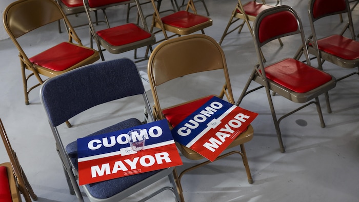 Posters in support of Andrew Cuomo.