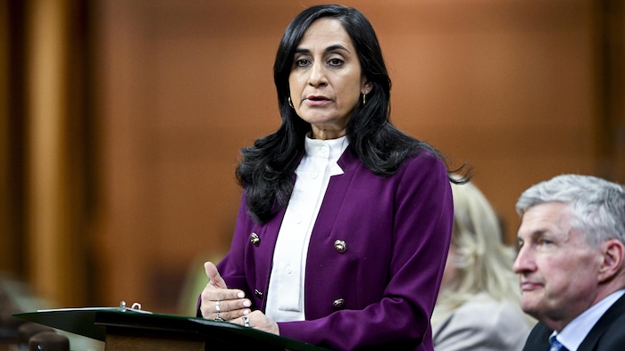 Anita Anand prend la parole lors du débat sur la guerre au Moyen-Orient, le 9 mars 2026.