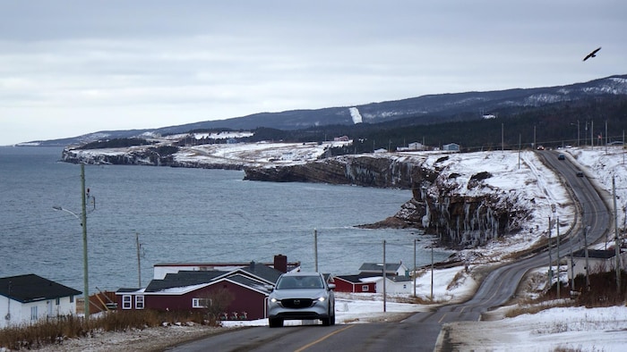 Des maisons et une rue près de la côte.