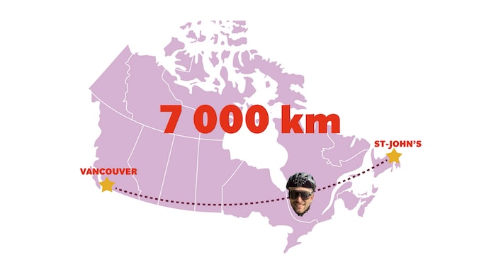 Une carte indique les points de départ et d'arrivée du voyage.