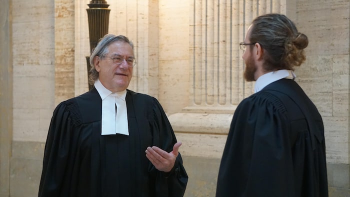 Robert Daigneault et Thibaud Daoust discutent