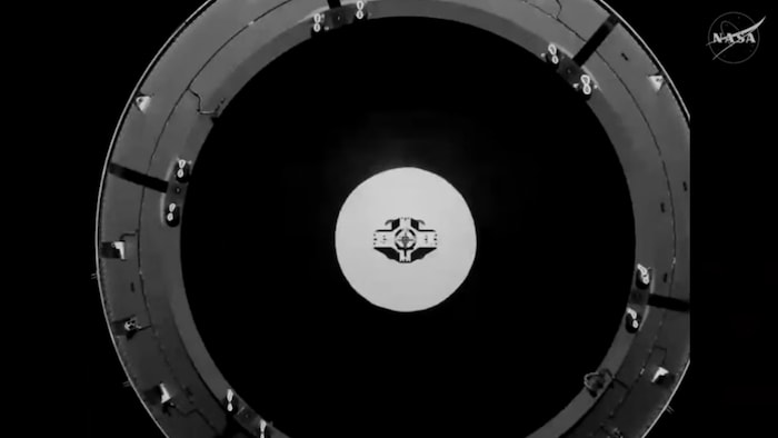 Les astronautes ont utilisé une cible située sur un morceau de la fusée SLS.