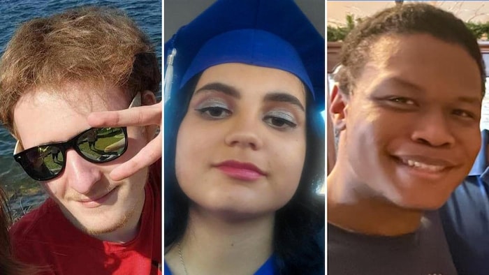 Un collage de photos montrant Ashtyn Prosser, Jeshennia Bedoya Lopez et Stephen Mitchell Jr., trois personnes qui sont mortes de substances toxiques.