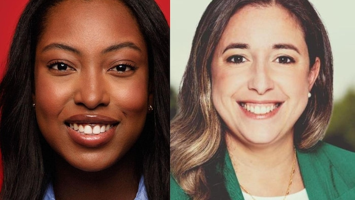 Un collage photo des deux femmes.