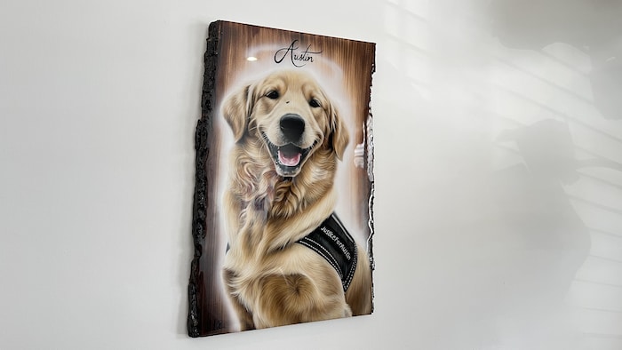 Après la mort de son chien, le maître d’Austin a reçu ce portrait de la part d’une cliente. 