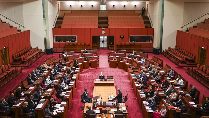 Vue générale du Sénat à Canberra, en Australie.