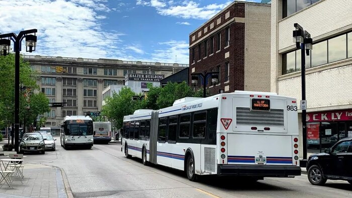 Des autobus sur l’avenue Graham