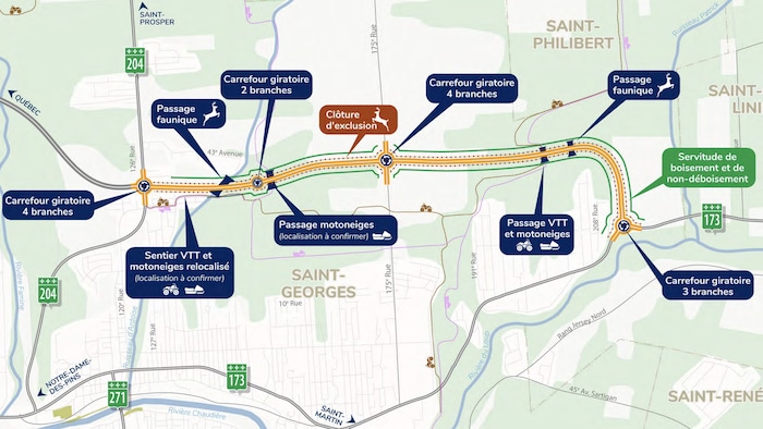 Un graphique avec une route en jaune.