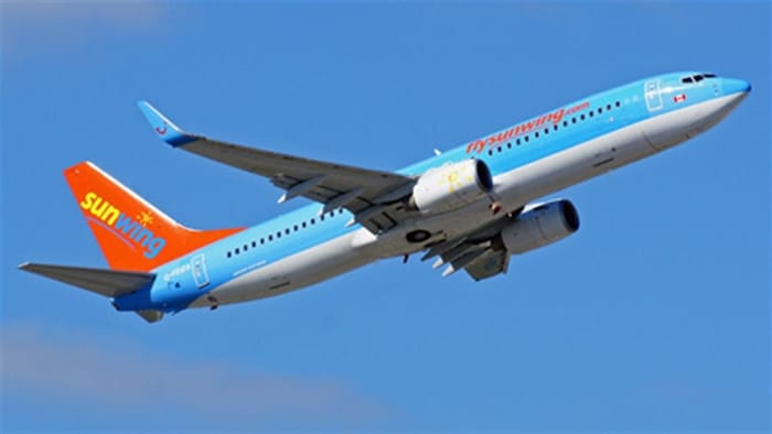 Un avión de la compañía Sunwing.