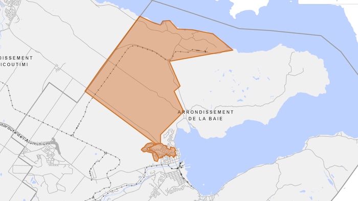 Capture d'écran d'une carte de La Baie.