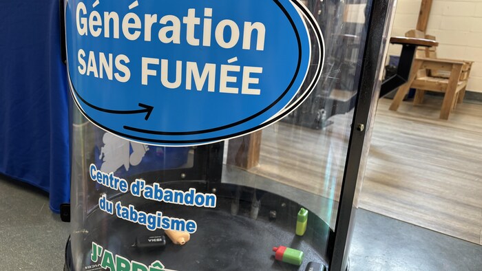 Un bac de récupération transparent.