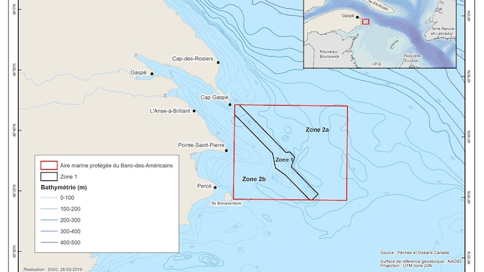 Une carte du banc des Américains.