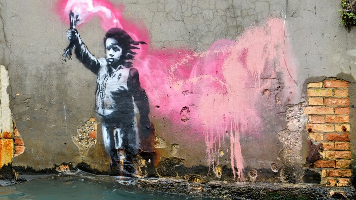 Banksy voulait apparemment déchiqueter le tableau en entier