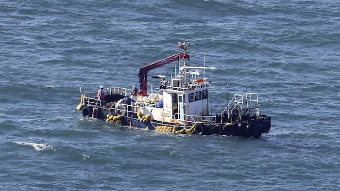 A boat near the Fukushima Daiichi nuclear power plant in Japan.