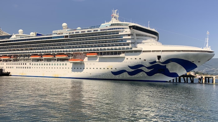 Un bateau de croisière amarré dans le port de Vancouver, le 17 juillet 2024.