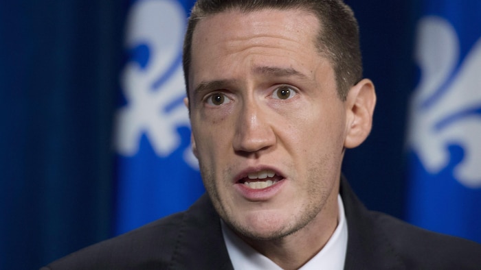 Le ministre de l'Environnement et de la Lutte contre changements climatiques Benoit Charette, lors d'une conférence de presse.