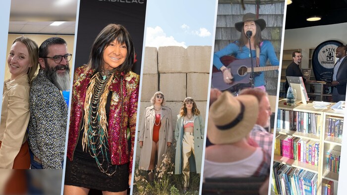 Un montage présentant les cinq grandes nouvelles culturelles de l'année 2023 en Saskatchewan.
