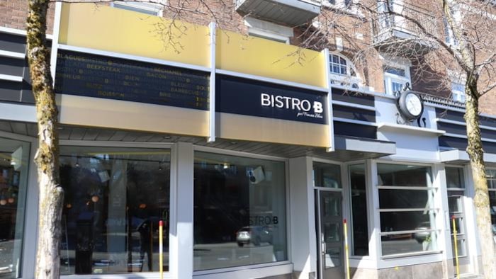 La façade du Bistro B, sur l'avenue Cartier.