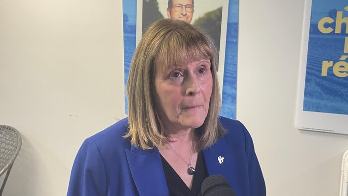 La candidate défaite Sylvie Bérubé après l'annonce des résultats. 
