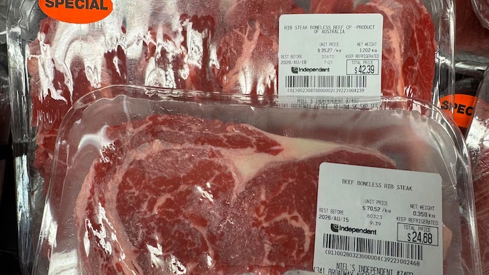 Un paquet de côtes de bœuf australiennes.