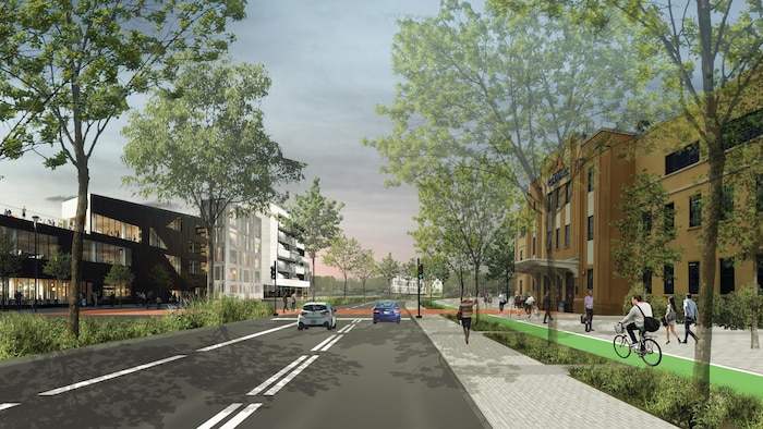 Esquisse d'un projet de boulevard urbain.