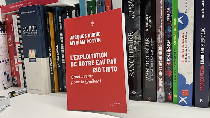 Un livre sur l'étagère d'une bibliothèque.