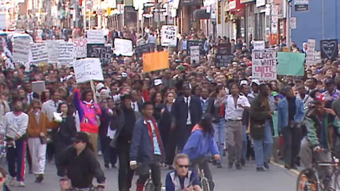 Une manifestation à Toronto, en 1992.