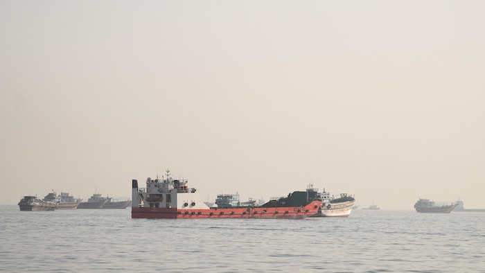 Des navires sont ancrés dans le détroit d'Ormuz.