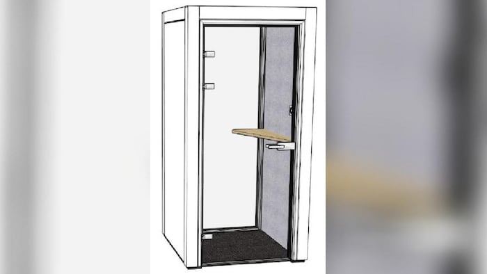Plan d’une cabine acoustique individuelle.