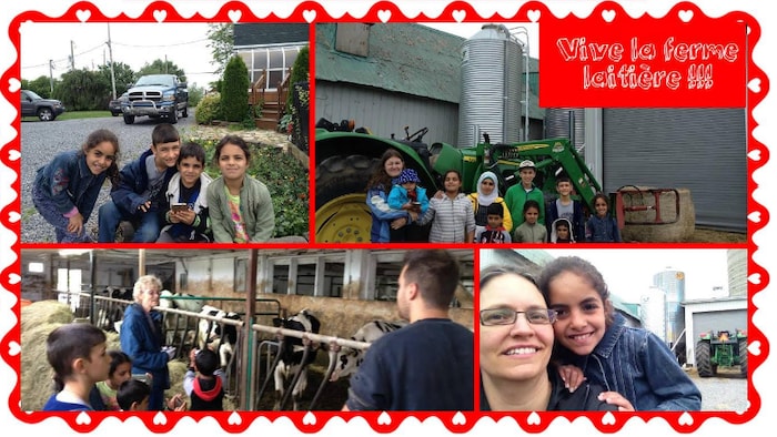 خمس صور لزيارة عائلية إلى مزرعة ألبان.