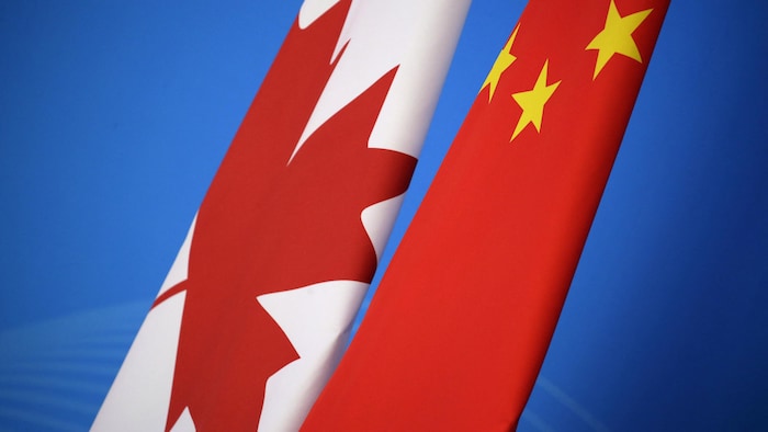 加拿大和中國的國旗。