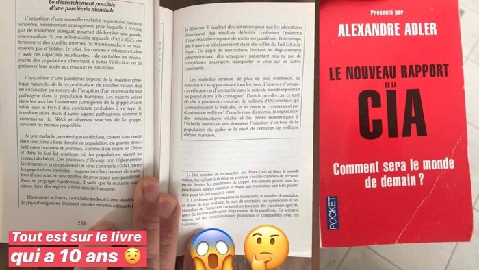 Des pages du livre «Le nouveau rapport de la CIA» et la page couverture.
