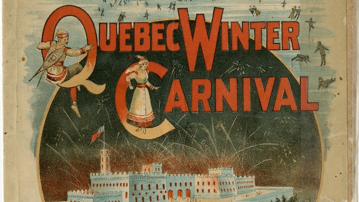 Un dépliant fait la promotion du carnaval de Québec de 1894. On y indique les dates, du 29 janvier