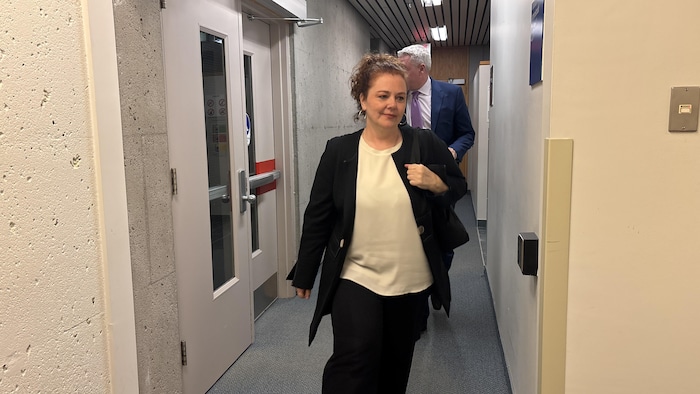 Caroline Dion au palais de justice.