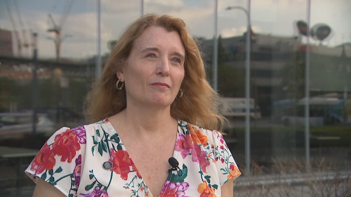 La présidente de la Confédération des syndicats nationaux, Caroline Senneville.