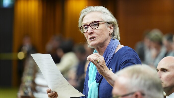 La ministre de la Santé mentale et des Dépendances, Carolyn Bennett, lors de la période de questions à la Chambre des communes le 1er juin 2023.