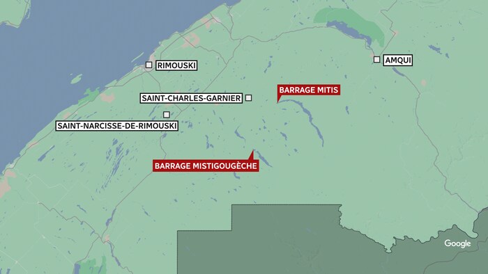 Une carte des barrages.