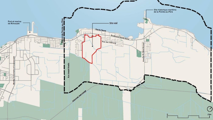 Une carte délimite l'emplacement du futur développement.