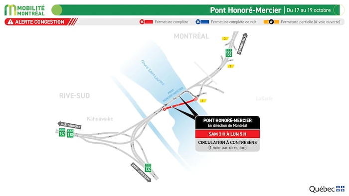 Carte : pont Honoré-Mercier