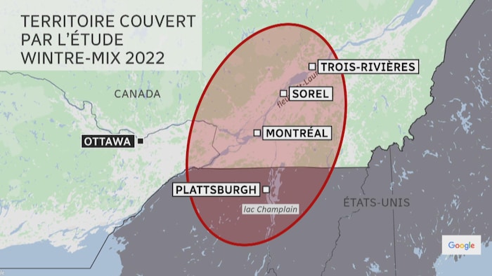 On reconnaît la vallée du Saint-Laurent.