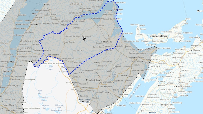Carte du Nouveau-Brunswick.