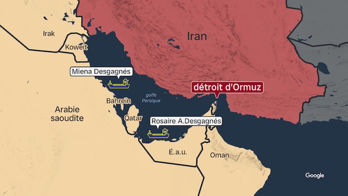 Sailors in relative safety aboard Quebec ships in the Persian Gulf