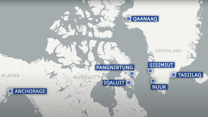 Une carte montrant de quelles communautés du Nord circumpolaire les artistes sont originaires.
