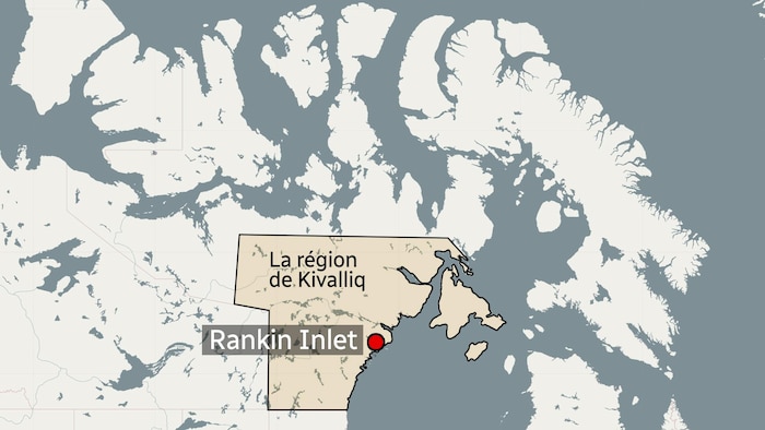 Une carte du Nord canadien montrant des bouts du Nunavut et des Territoires du Nord-Ouest