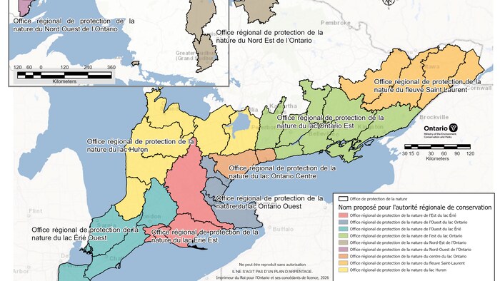 Territoires desservis par les neuf offices de protection de la nature.