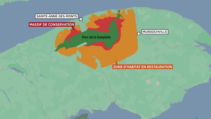 Carte de la Gaspésie.