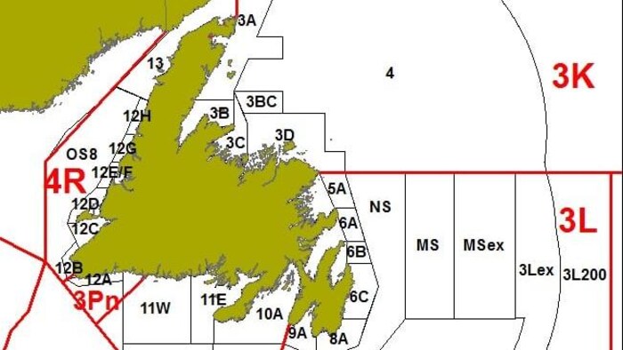 Carte de la zone de pêche du crabe