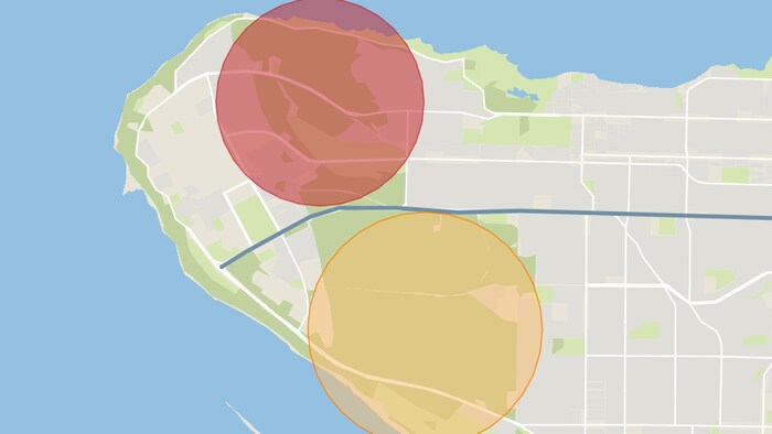 Carte avec deux cercles, février 2025.