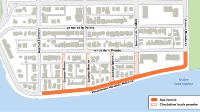 Une carte de la ville de Shawinigan.