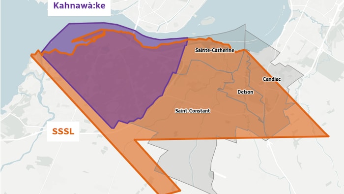 Une carte montrant des municipalités de la Montérégie.